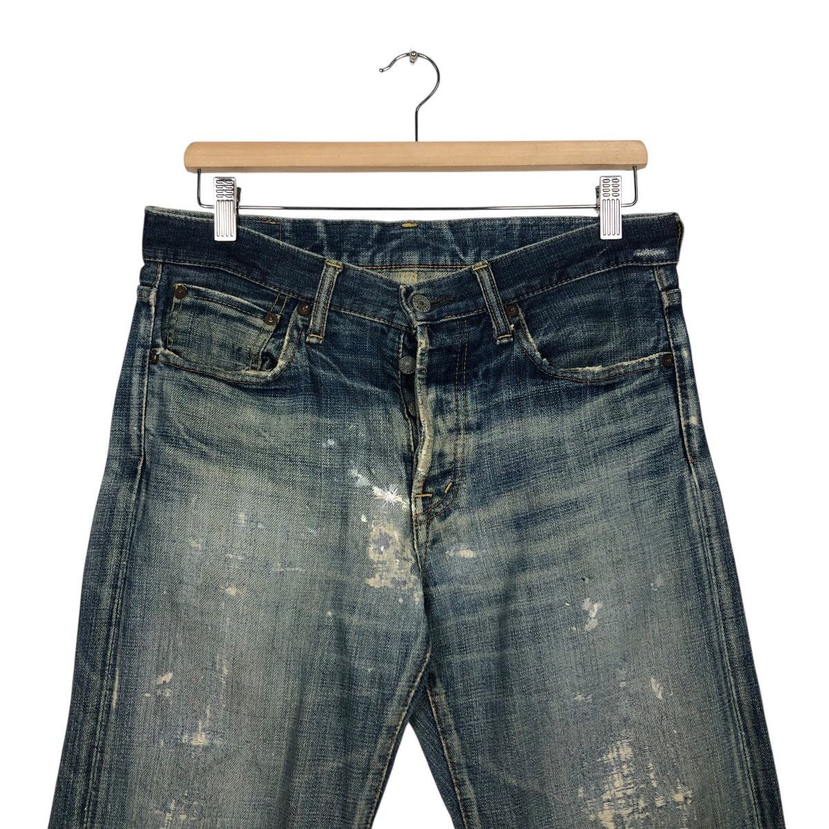 OMNIGOD Omnigod Japanese Selvedge Distressed Faded Indigo Denim Rare Size US 32 / EU 48 - 4 Thumbnail