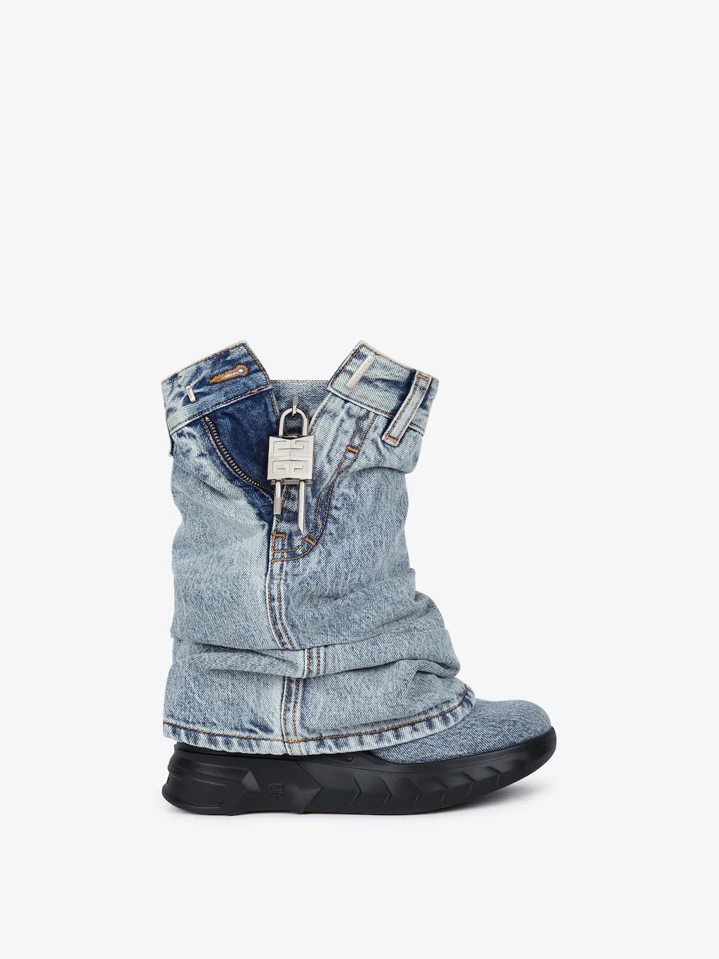Givenchy o1w1db10525 Shark Lock Biker Ankle Boots in Blue Size US 9 / IT 39 - 1 Thumbnail
