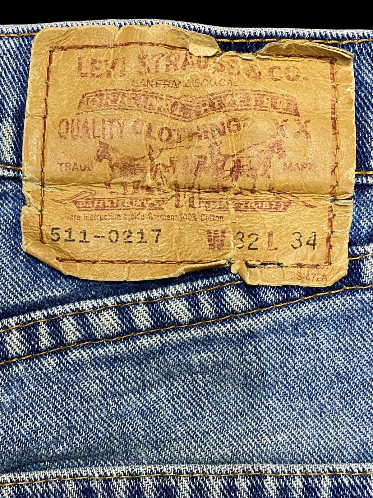 Other 90’s Levis 511 Japan Mud Wash Distressed Loose Jeans Size US 31 - 10 Thumbnail