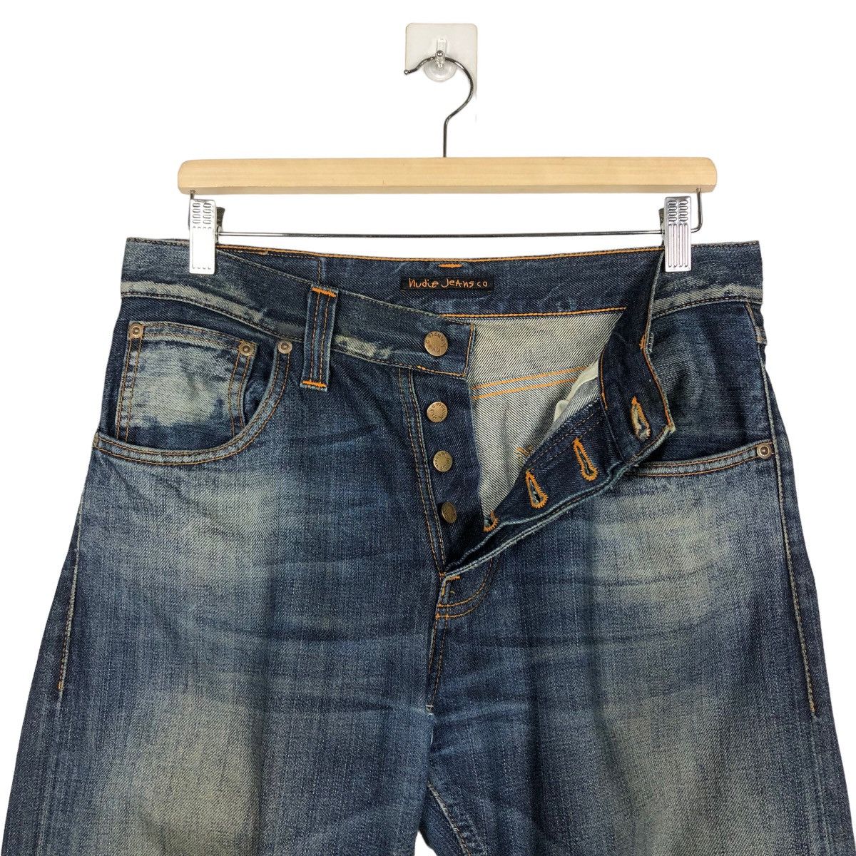 Japanese Brand 🔥Rare Distressed Denim Design Nudie Jeans Japan Made Size US 32 / EU 48 - 9 Thumbnail