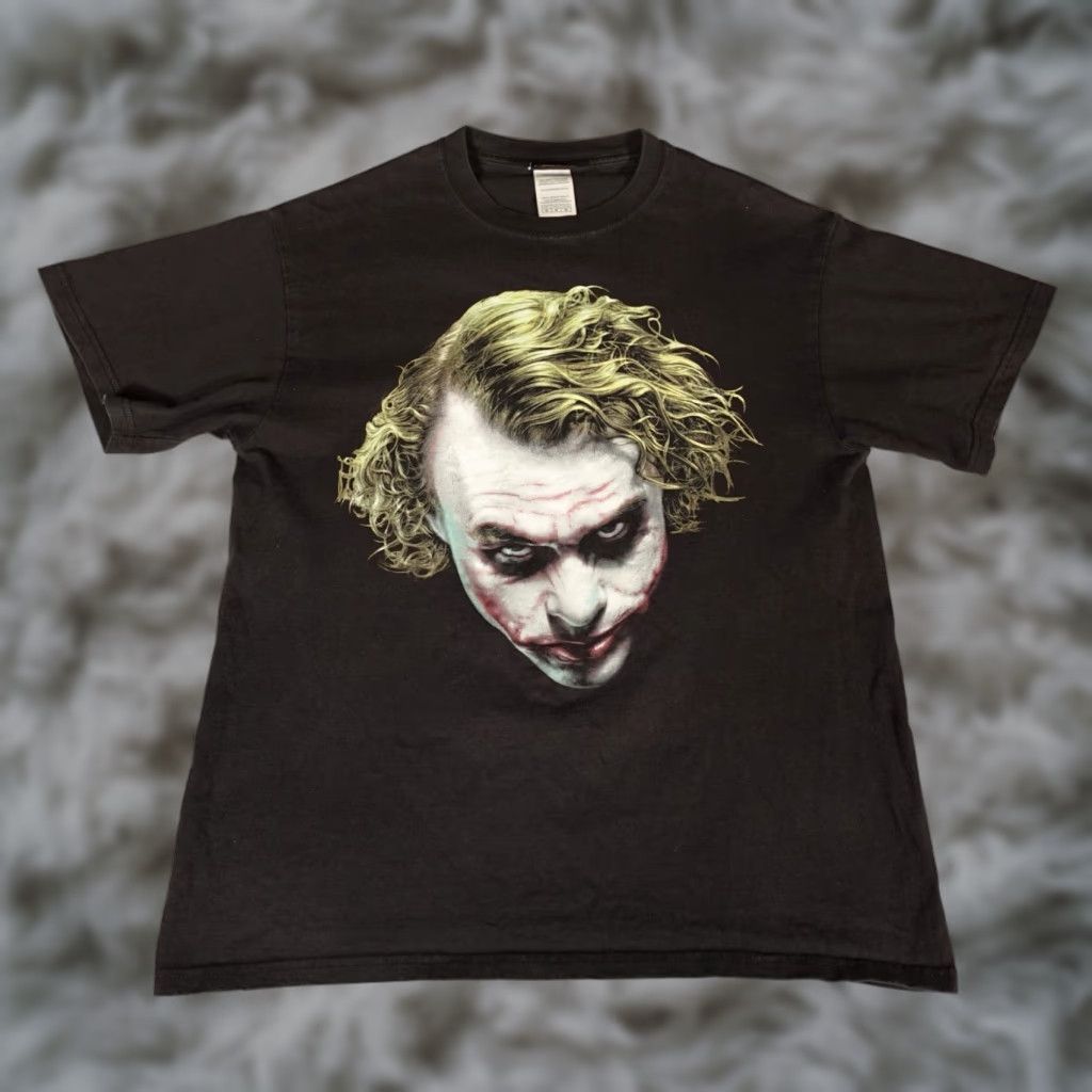 VINTAGE Batman The Dark Knight Joker T-Shirt Mens M Black Graphic