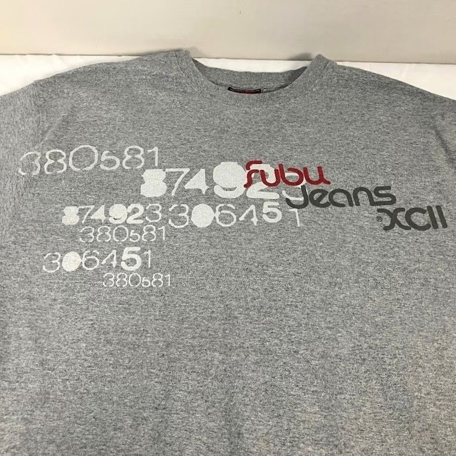Fubu VINTAGE FUBU Jeans XCII T-Shirt Mens Gray Graffiti Graphic XL 90s Y2K Size US XL / EU 56 / 4 - 2 Thumbnail