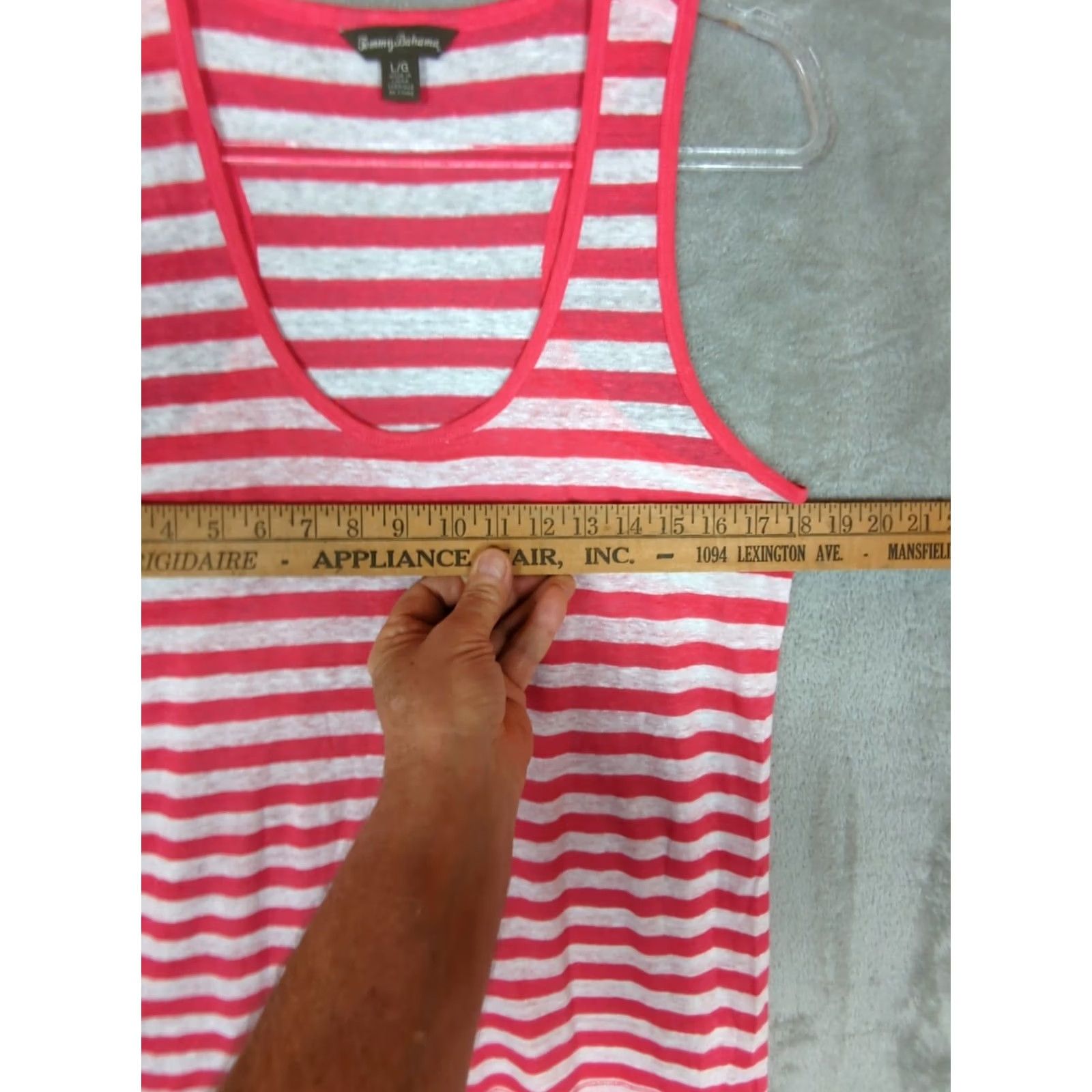 Tommy Bahama TOMMY BAHAMA Women Tank Top L Coral And White Stripe Beachy Coastal Cruise Size L / US 10 / IT 46 - 7 Thumbnail