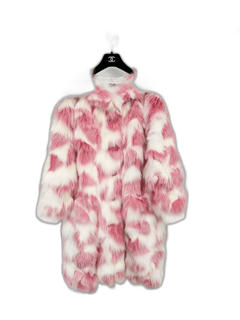 Prada Miumiu Pink Faux Fur Coat Size S / US 4 / IT 40 - 1 Thumbnail