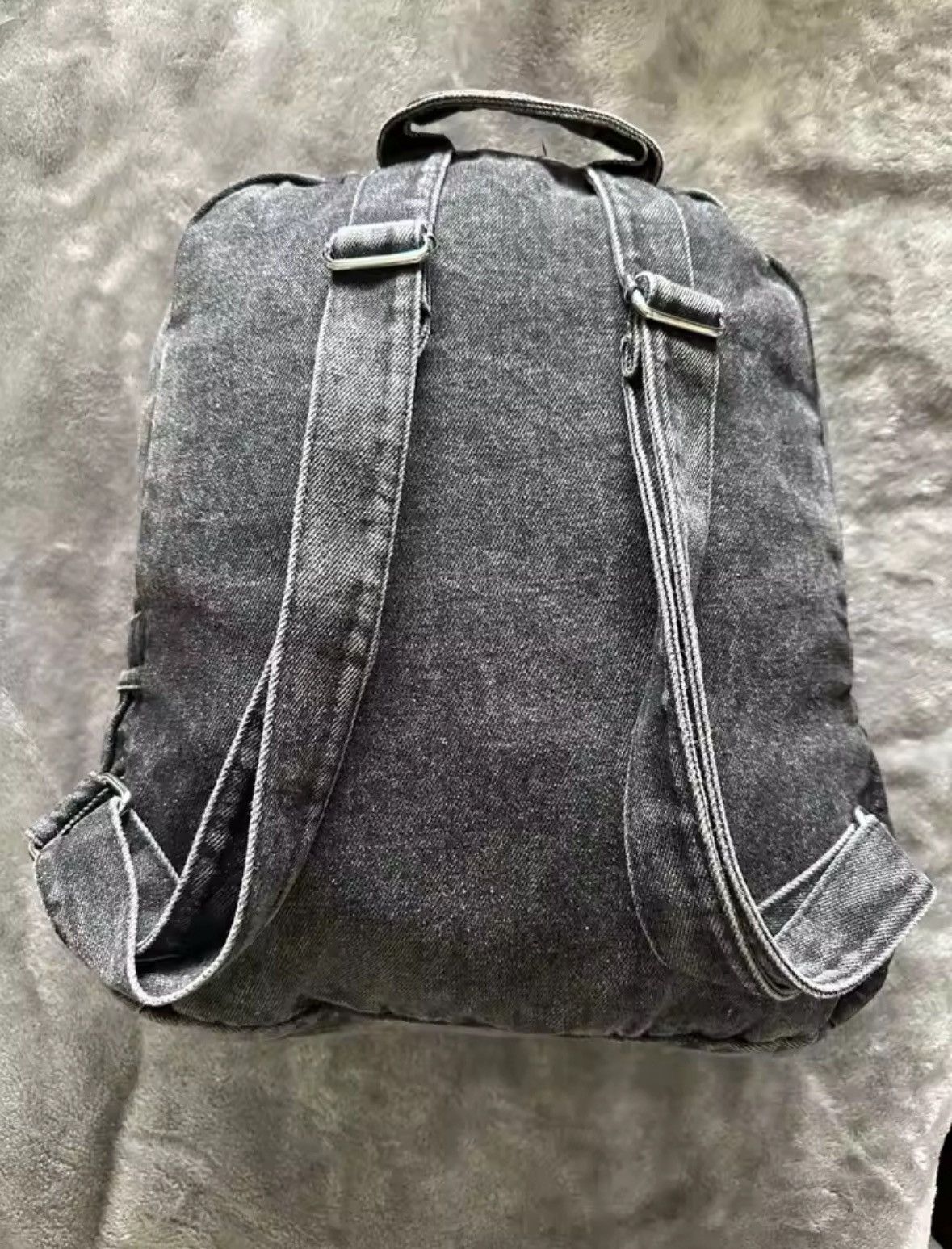 Japanese Brand New Gray Denim Backpack Women's Leisure Travel Outing Size ONE SIZE - 3 Thumbnail