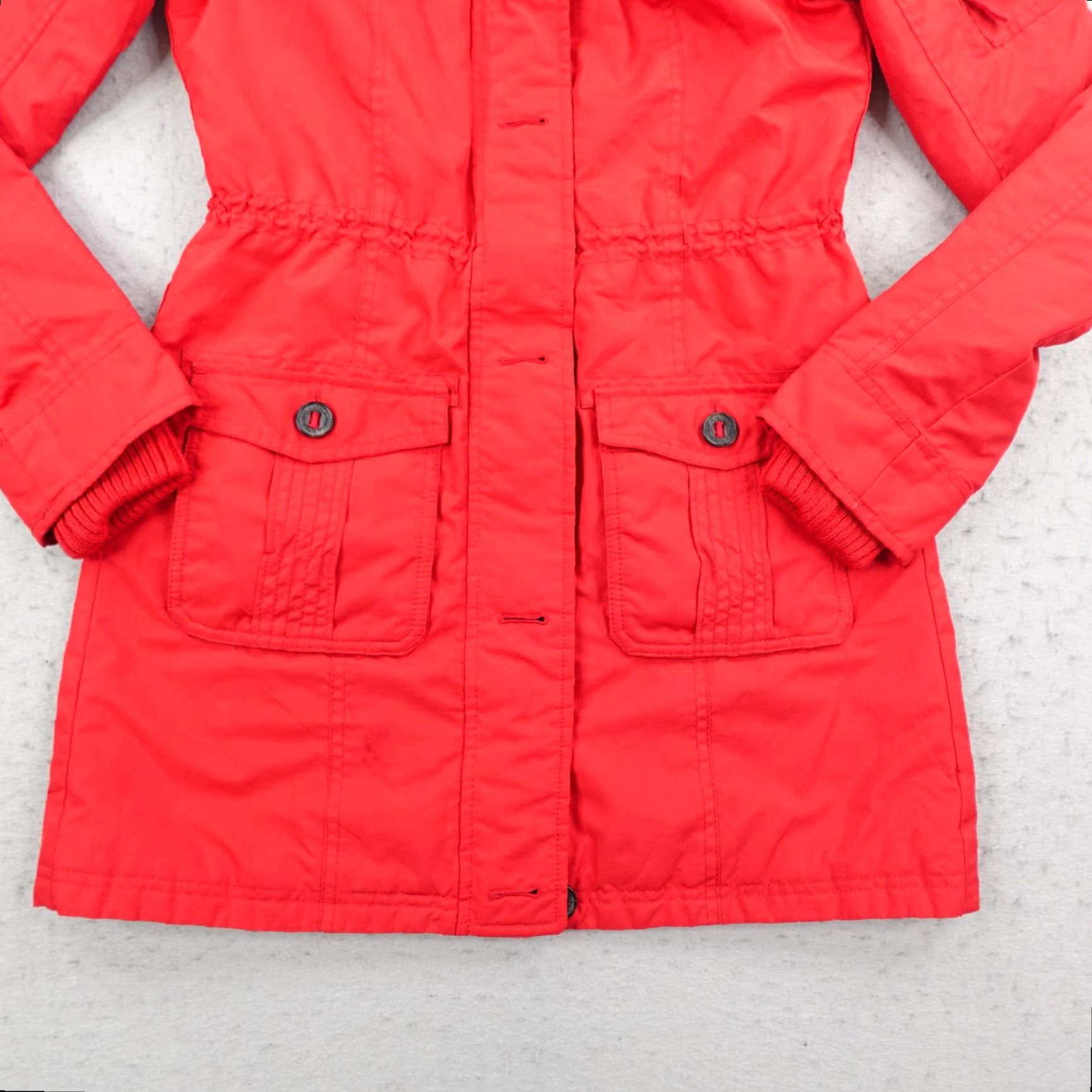 Abercrombie & Fitch Abercrombie & Fitch Coat Womens Small Red Quilted Lined Windbreaker Parka Size S / US 4 / IT 40 - 3 Thumbnail
