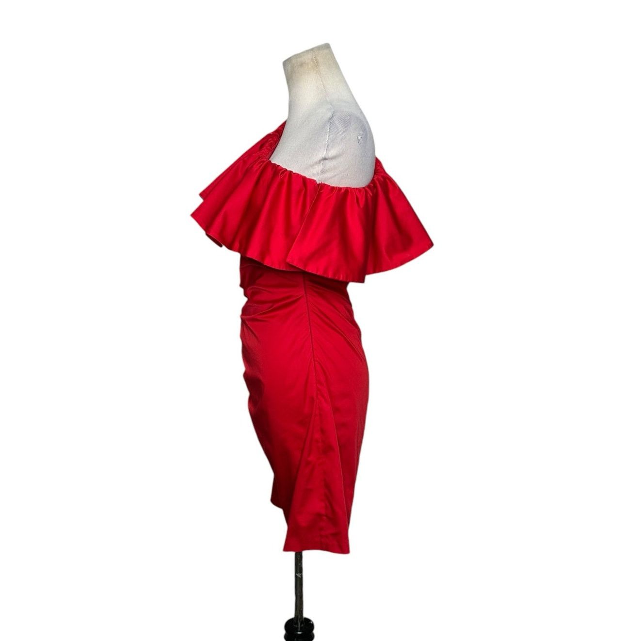 H&M H&M red one shoulder ruffled ruched mini dress size 4 Size S / US 4 / IT 40 - 7 Thumbnail