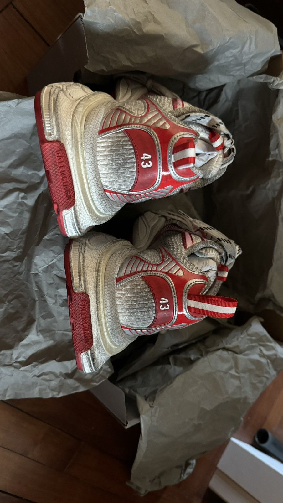 Balenciaga Balenciaga Red White 3XL Sneakers Size US 10 / EU 43 - 5 Thumbnail