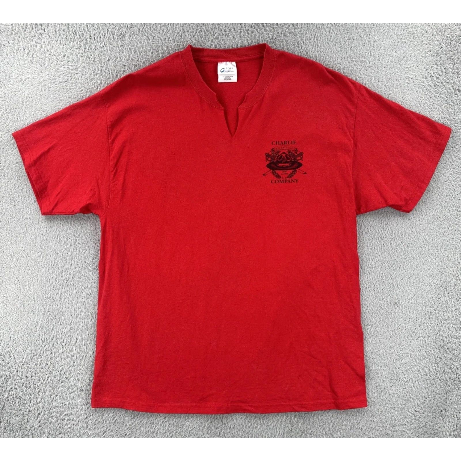 Port & Company VINTAGE Port & Company Shirt Mens XL Red 90s Military Charlie Company First Battalion San Diego Size US XL / EU 56 / 4 - 2 Thumbnail