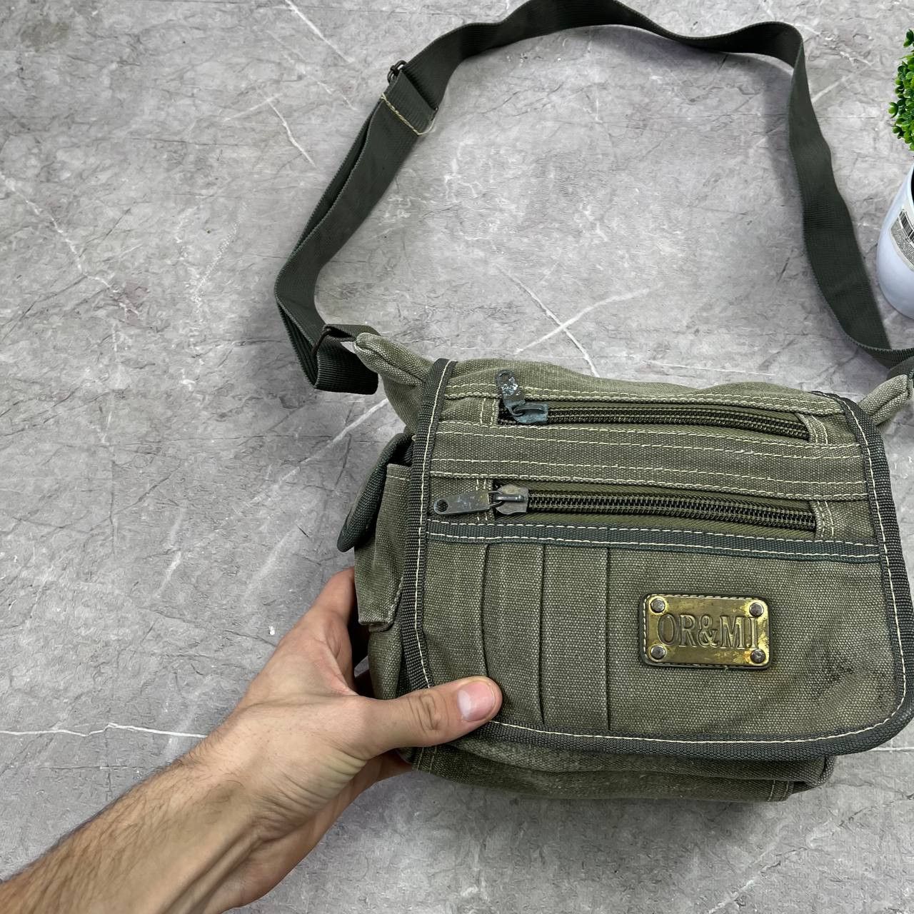 Japanese Brand Vintage Diesel Style Denim ORMI Faded Sling Bag Y2K Military Size ONE SIZE - 15 Thumbnail