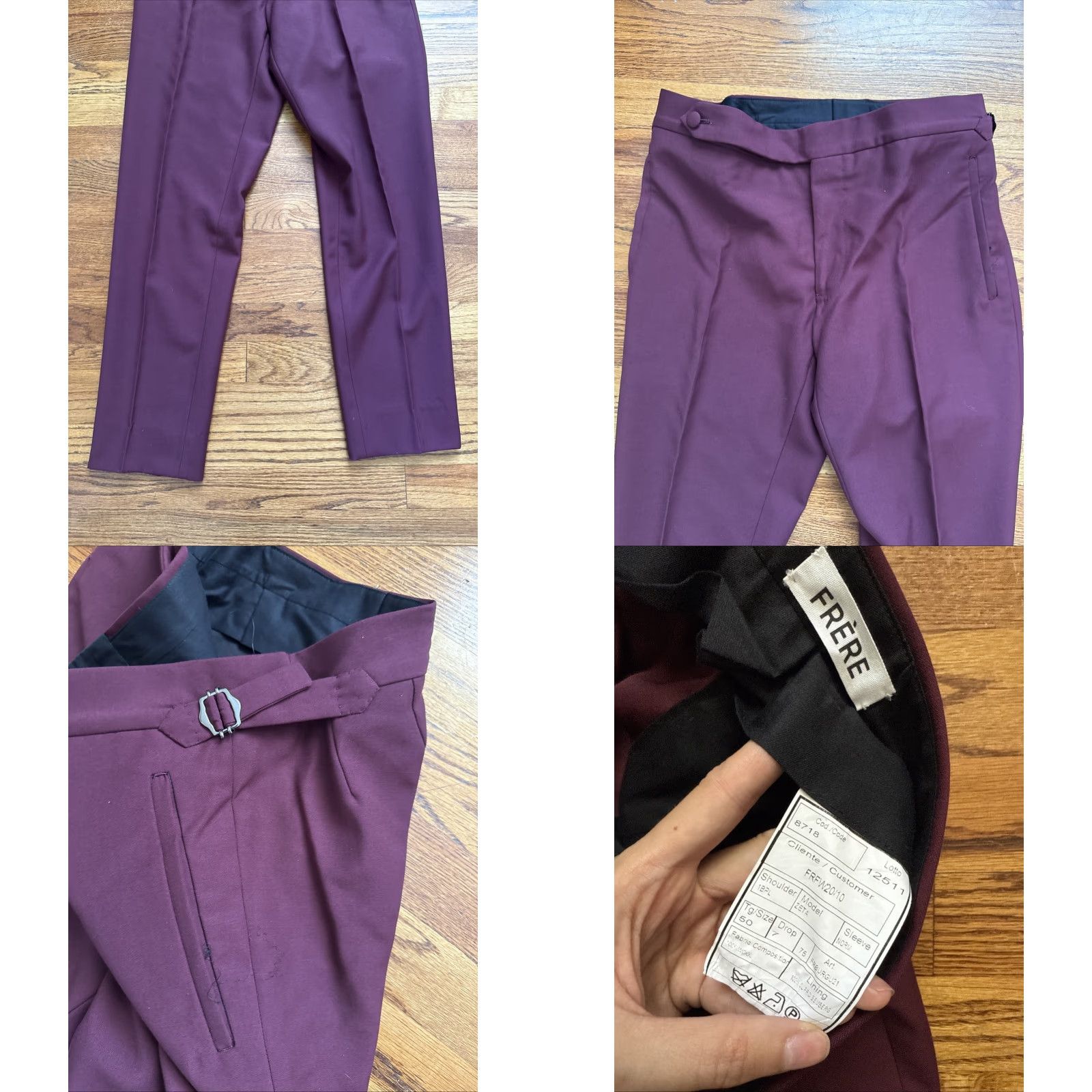 MooRER FRERE MENS SAGE MOORE SOLID WOOL SILK SUIT 2 PIECE SIZE 40 US 50IT Cherry Wool Lining Pre-owned Mens Size 40R - 10 Thumbnail