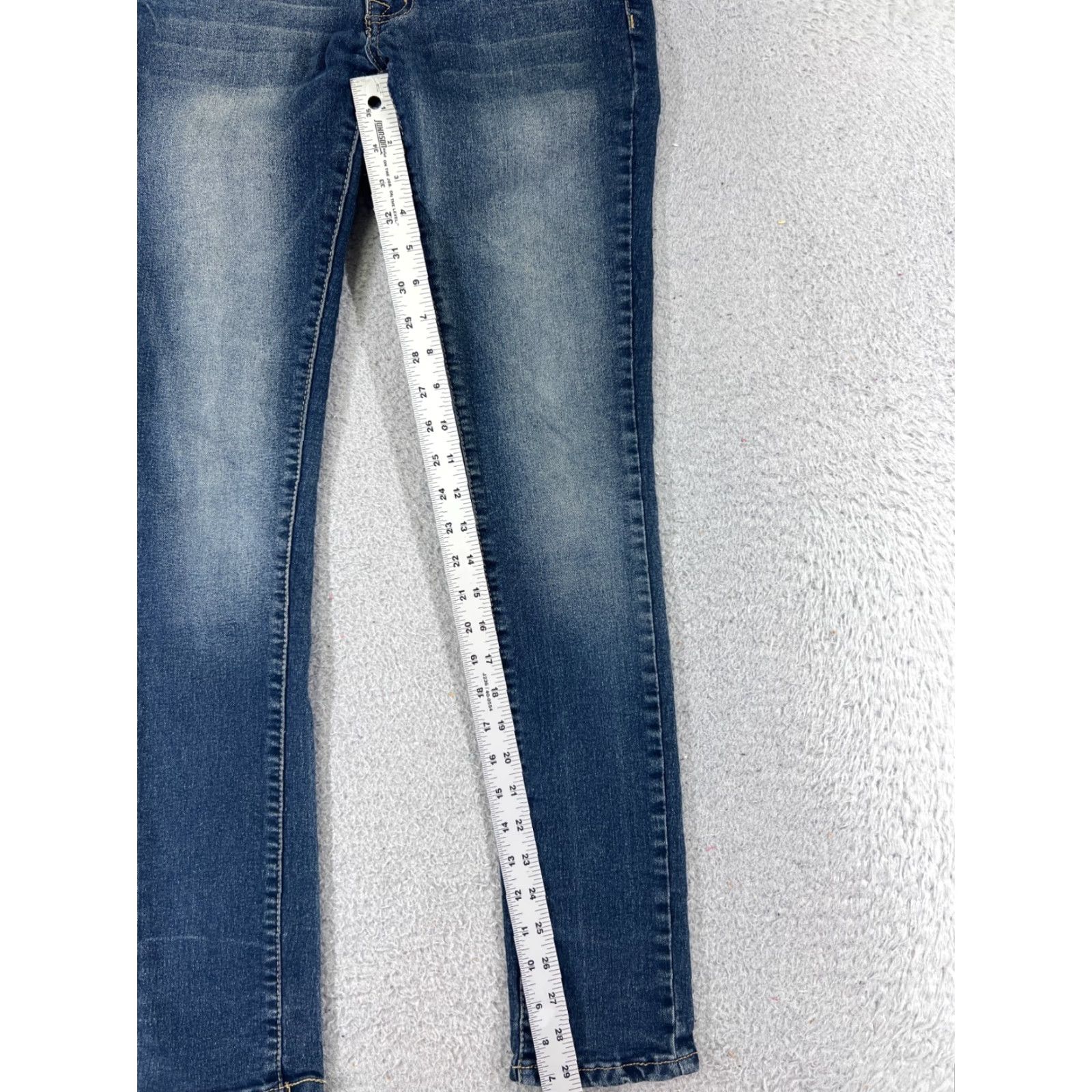 Denime Secretly Evil Jeans Womens Denin Skinny Blue 28x29 7 Low Rise 5-Pocket Cotton Denim Jeans Mens Womens Girls Size 28" / US 6 / IT 42 - 7 Thumbnail