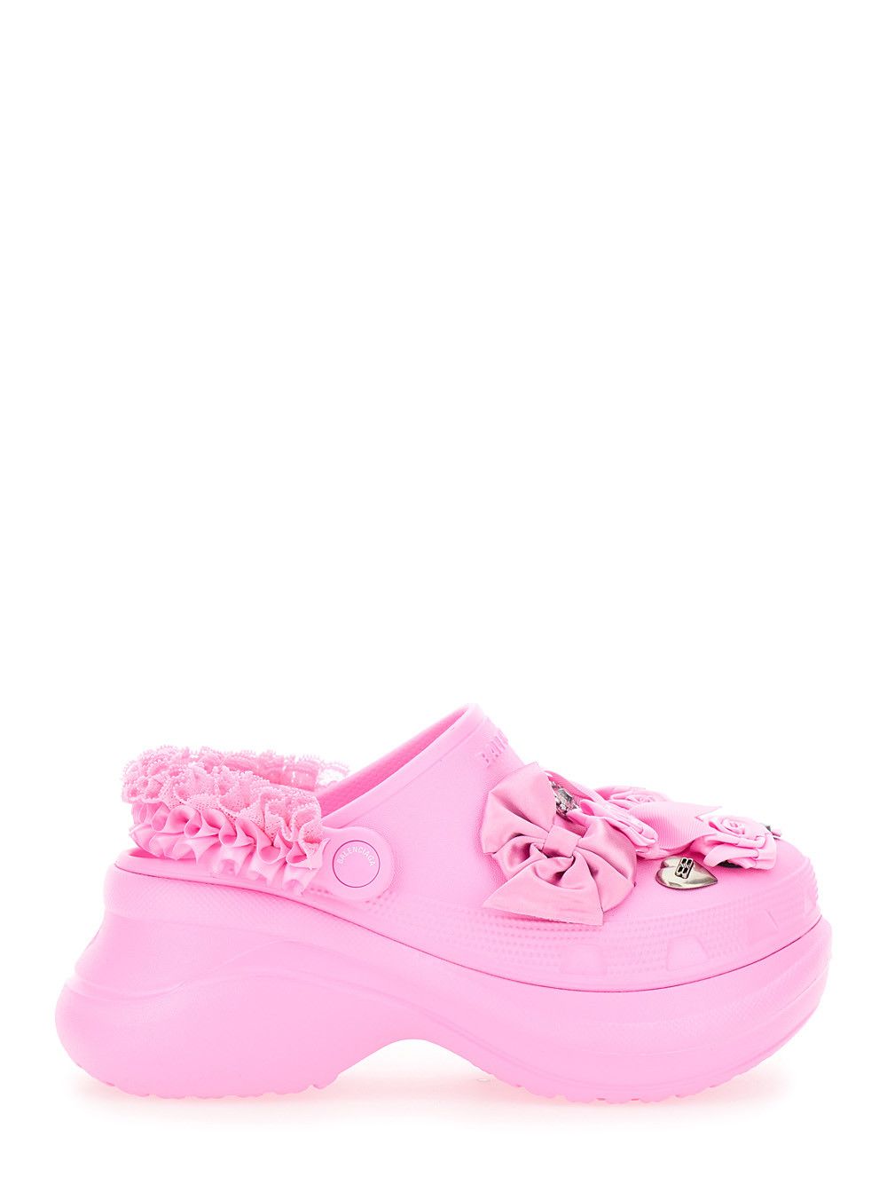 Balenciaga Mule 'Jibbitz x Crocs' with Logo Plate and Pink Rubber Applications for Women Size US 6 / IT 36 - 1 Thumbnail