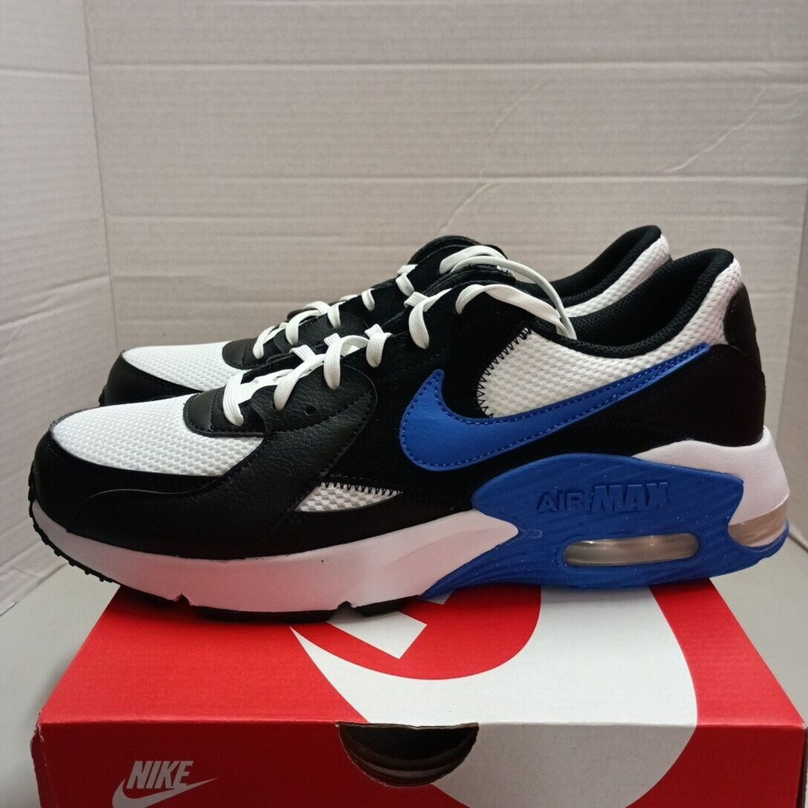 Nike Men's 10.5 Air Max Excee Black Game Royal White Shoes