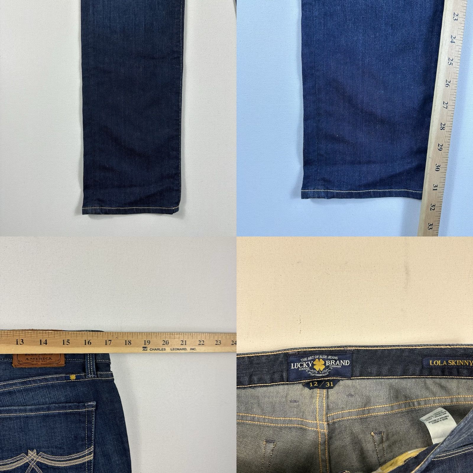 Lucky Brand Lucky Brand Lola Skinny Jeans Womens 12 Dark Blue Jeans Size 34" / US 12 / IT 48 - 8 Thumbnail