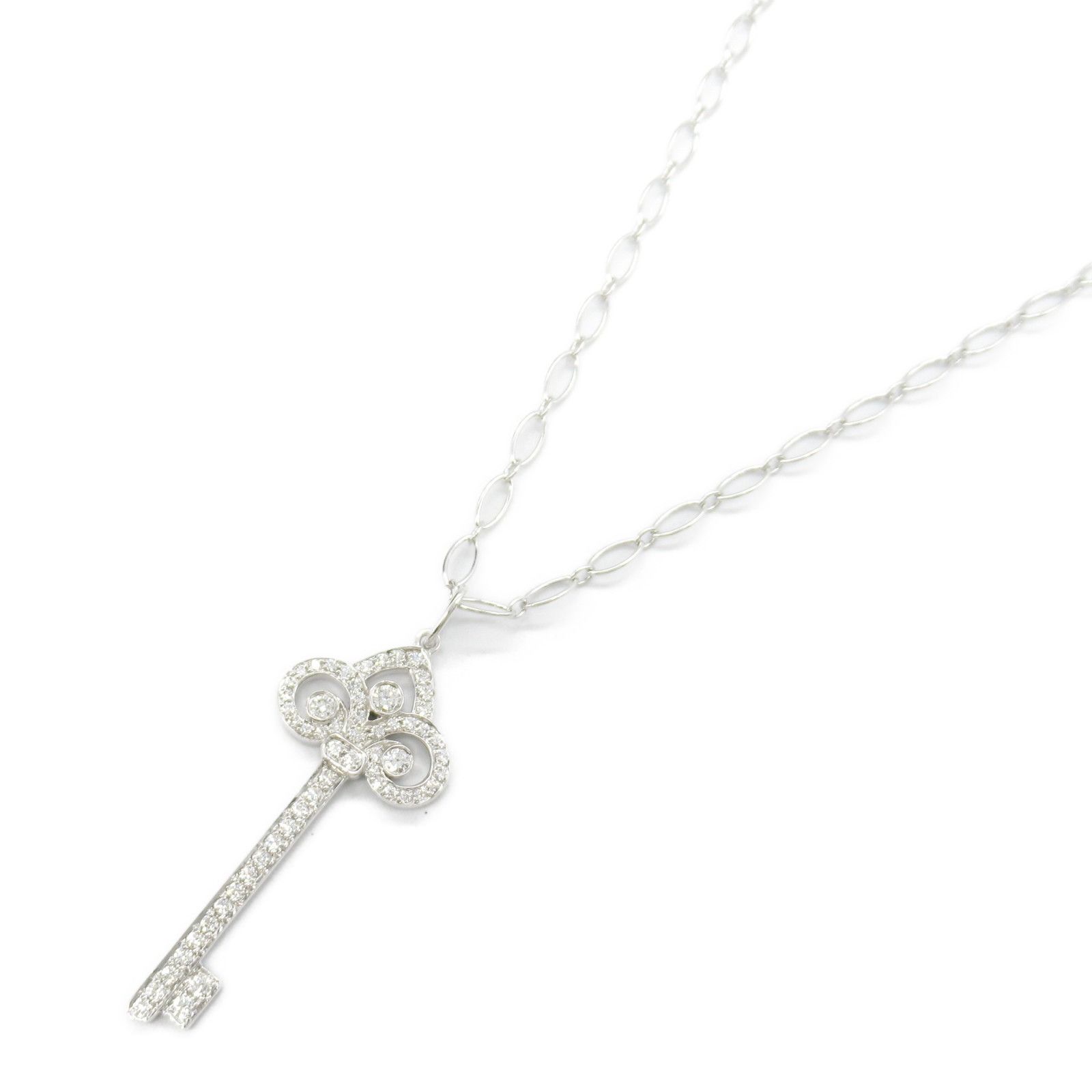 Tiffany & Co. Tiffany & Co. Tiffany & Co. Fleur de Lis Key Pt950 Au750 Diamond Necklace Metal Necklace Size ONE SIZE - 1 Thumbnail