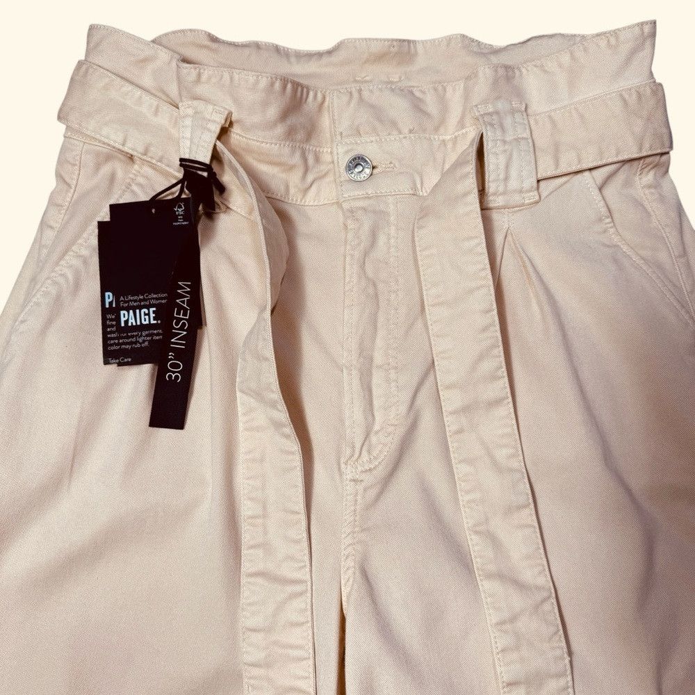Paige NWT New $249 Paige Harper Paperbag Waist Wide Leg Blonde Sa Size 30" / US 8 / IT 44 - 5 Thumbnail