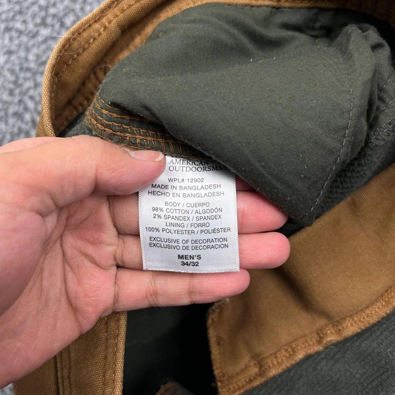 Other The American Outdoorsman Pants Men 34x32 Grid Fleece Pockets Size US 34 / EU 50 - 8 Thumbnail