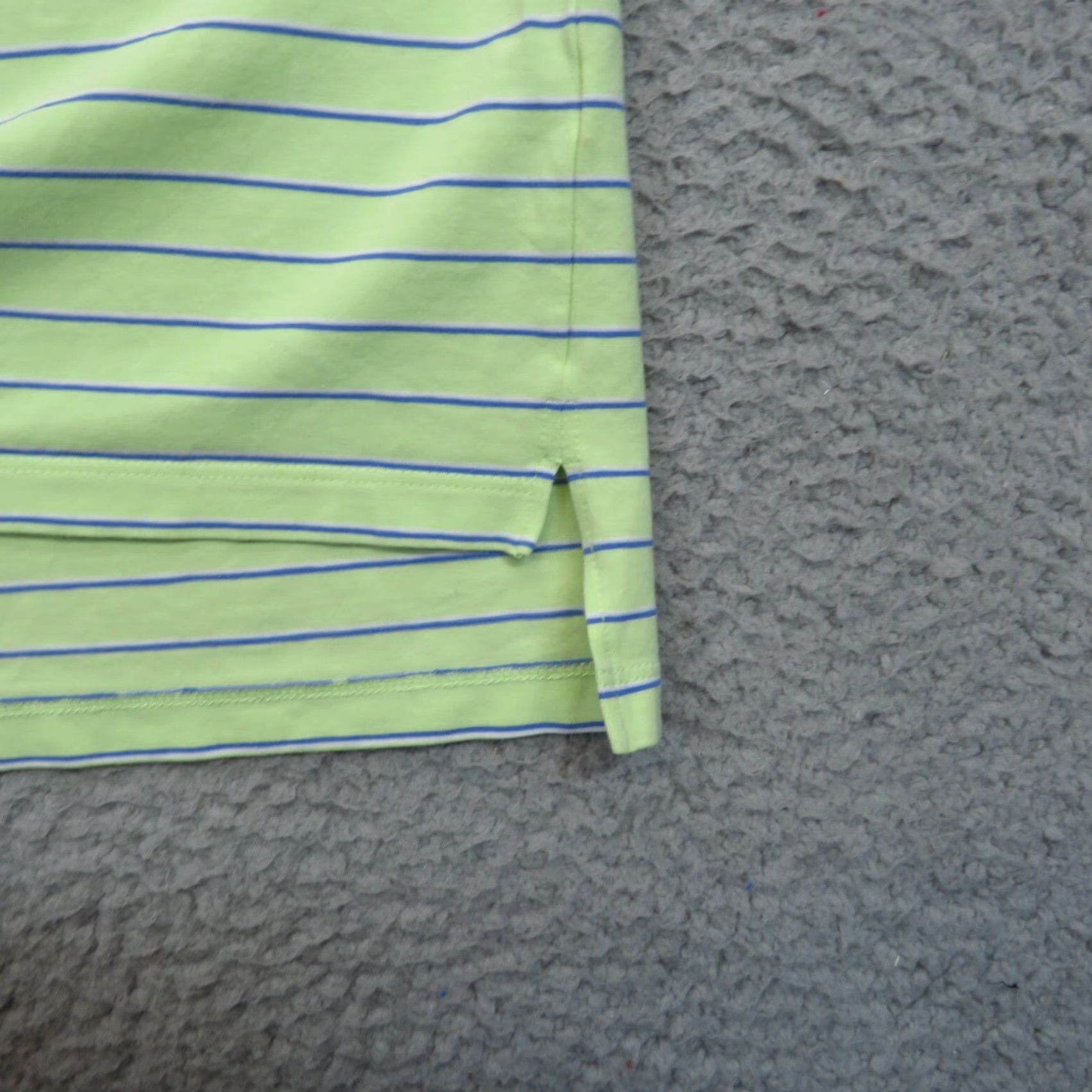 Vintage B Draddy Polo Shirt Mens Large Lime Green Blue Stripe Pima Cotton Stretch Golf Shirt Size US L / EU 52-54 / 3 - 7 Thumbnail