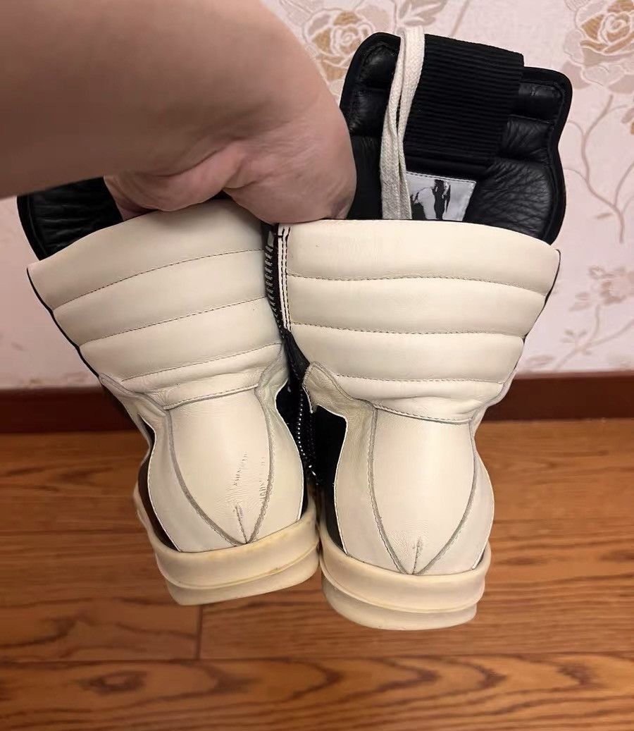 Rick Owens Rick Owens Black & White Leather High-Top Sneakers Size US 7 / EU 40 - 3 Thumbnail