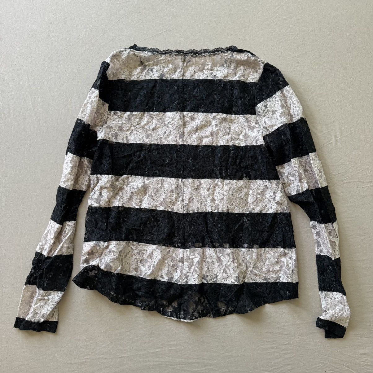 Victoria's Secret Grunge Y2K Victoria’s Secret sheer striped lace top Size XL / US 12-14 / IT 48-50 - 2 Thumbnail