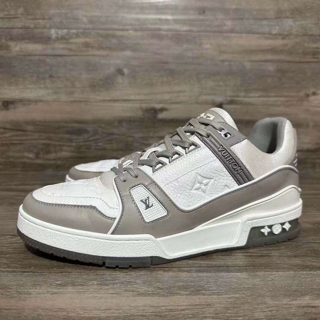 Louis Vuitton LV Trainer Gray/White Uk7 97 New Original Box Size US 8 / EU 41 - 1 Thumbnail