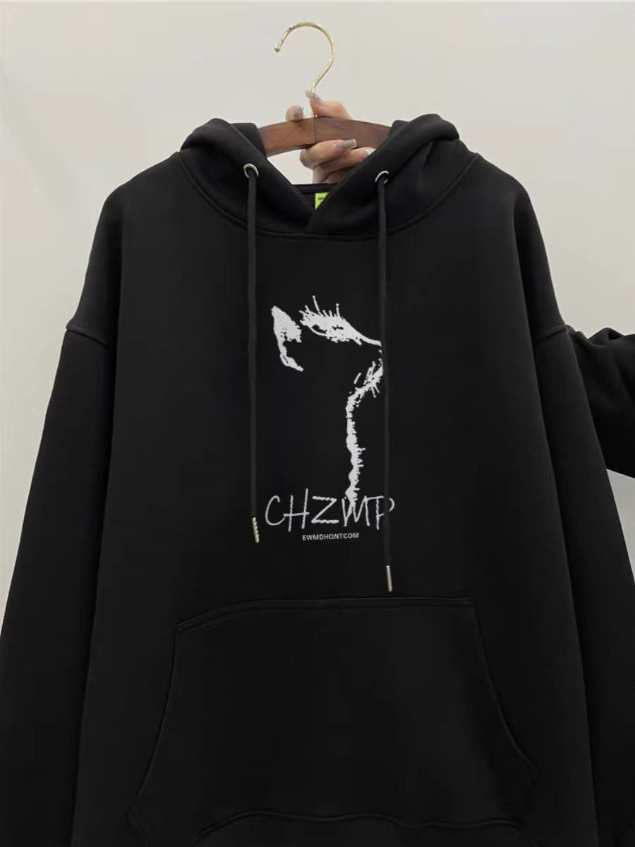 Designer × Japanese Brand Retro Creative Print Loose Casual Hooded Sweatshirt Size US L / EU 52-54 / 3 - 1 Thumbnail