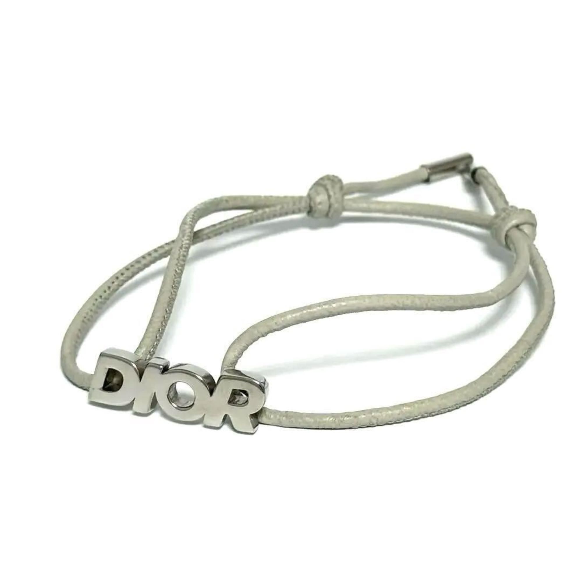 Dior Christian Dior Dior Men's Cord Bracelet, 925 Sterling Silver, One Size Fits All Size ONE SIZE - 1 Thumbnail