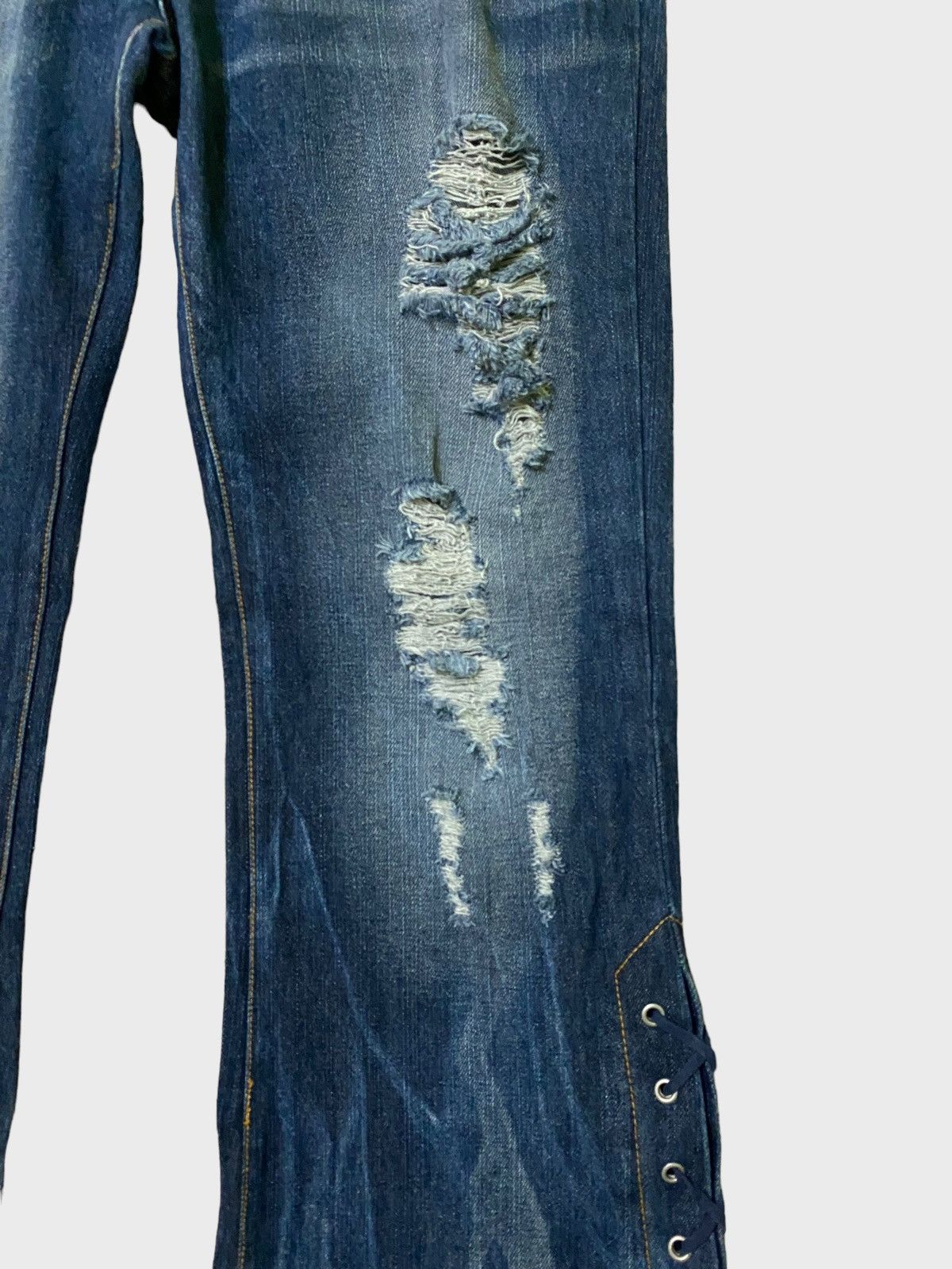 If Six Was Nine Flared Sho Bernings Lace Distressed Style Denim Size US 31 - 6 Thumbnail