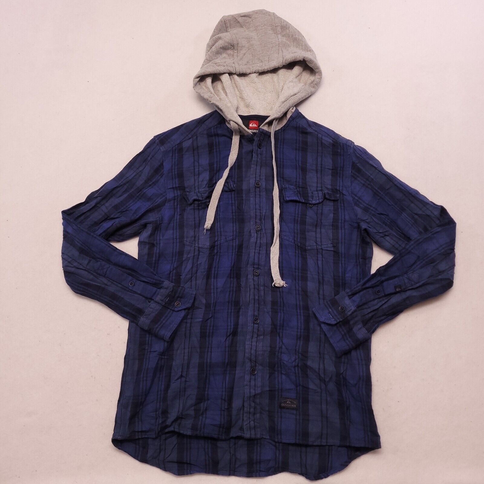 Quiksilver Quicksilver Casual Button Up Hoodie Mens Size S Blue Plaid Size US S / EU 44-46 / 1 - 2 Thumbnail