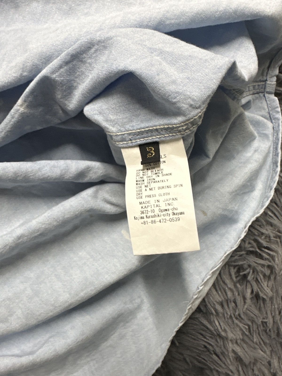 Kapital Kapital Chambray Work Shirt (Bone Embroidery) Size US L / EU 52-54 / 3 - 5 Thumbnail