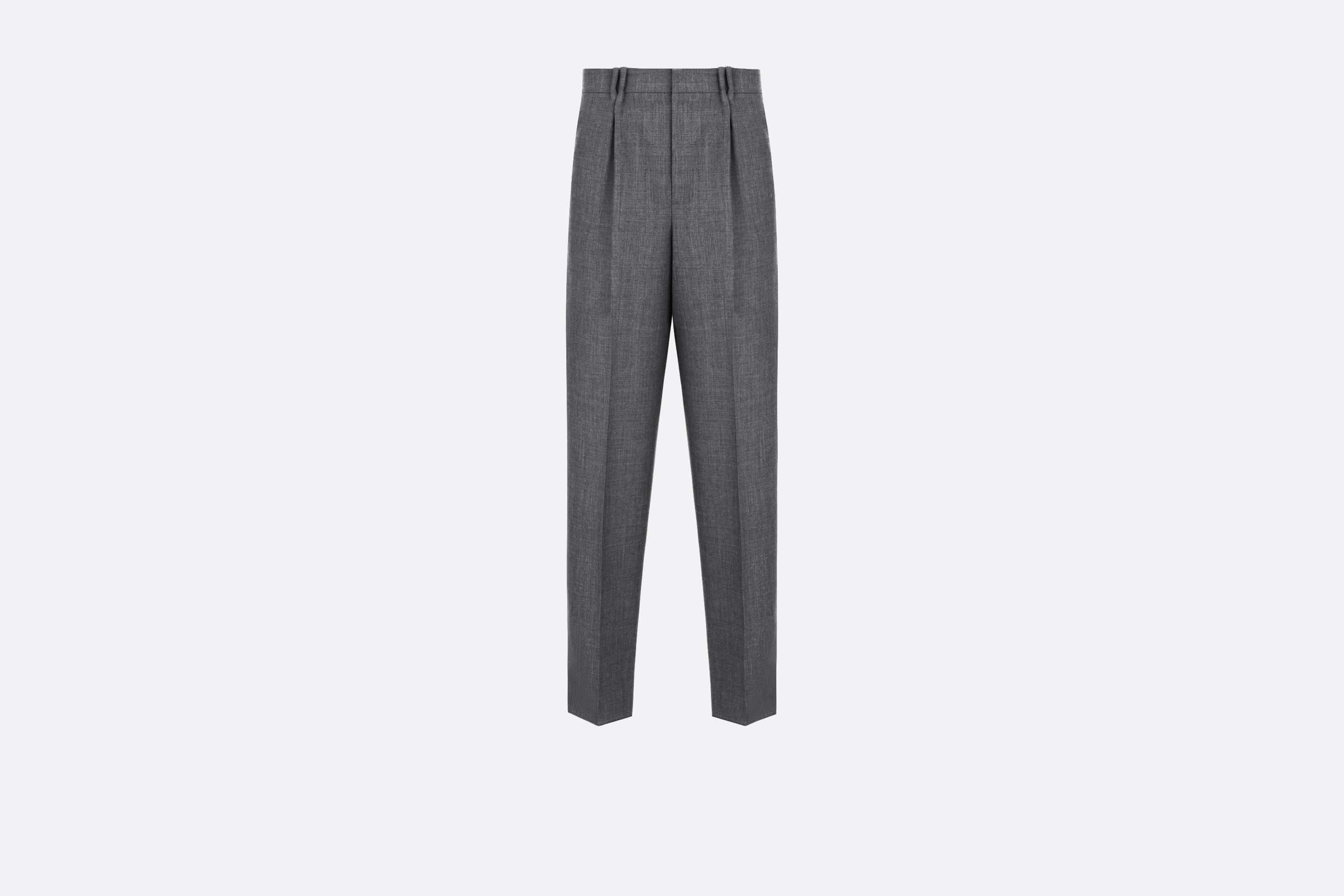 Dior Pleated Pants Anthracite Gray Virgin Wool Size US 28 / EU 44 - 1 Thumbnail