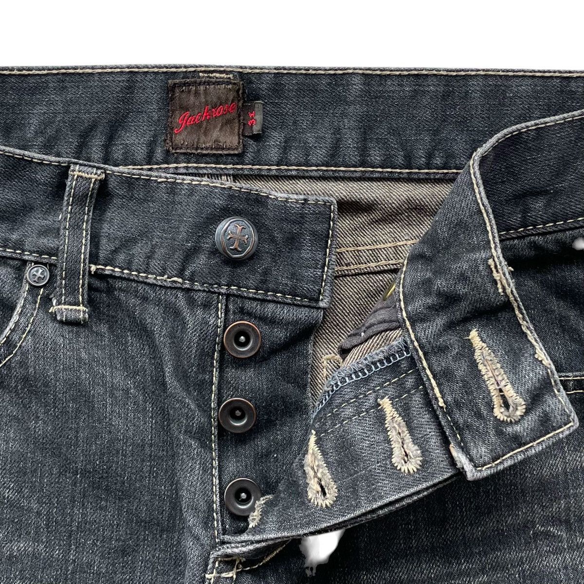 Who Decides War 2000s Jackrose - Washed Distressed Jeans Size US 31 - 4 Thumbnail