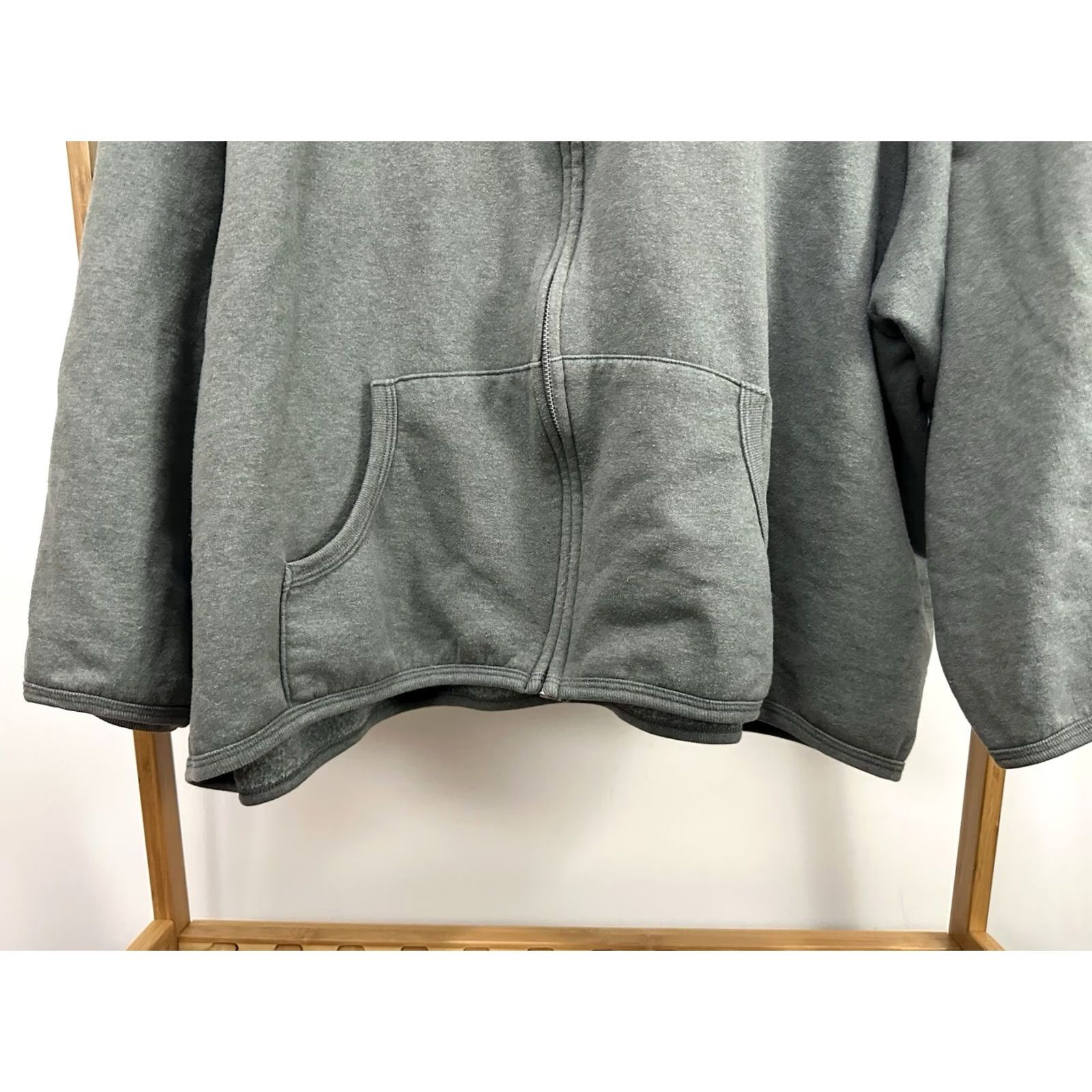 Vintage VTG Just My Size 2XL Gray Hoodie Zip Full Zip Oversized Faded Worn Grunge Workwear Sweatshirt Men Size US XXL / EU 58 / 5 - 7 Thumbnail