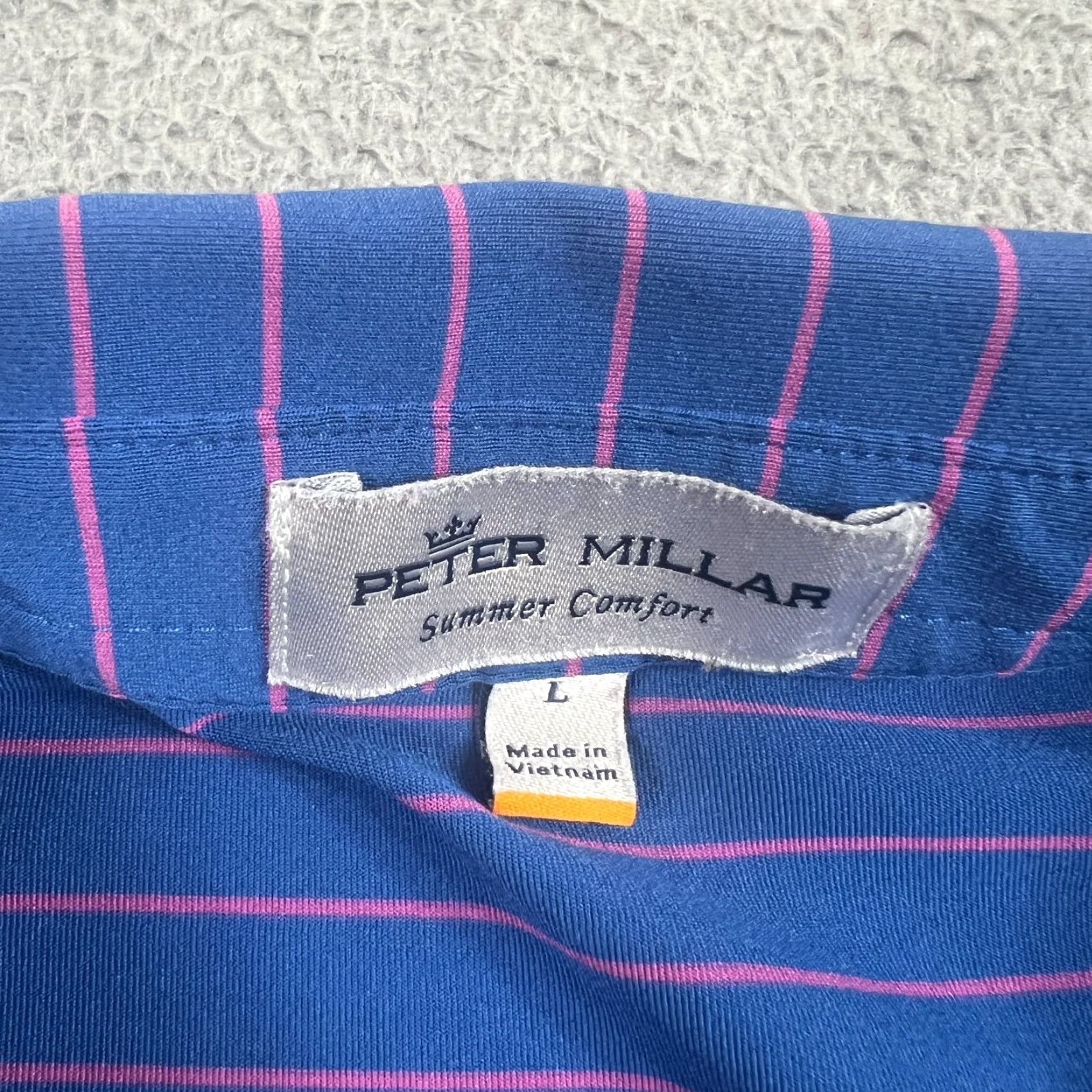 Peter Millar Peter Millar Summer Comfort Polo Shirt Blue Striped Performance Men's L Size US L / EU 52-54 / 3 - 5 Thumbnail
