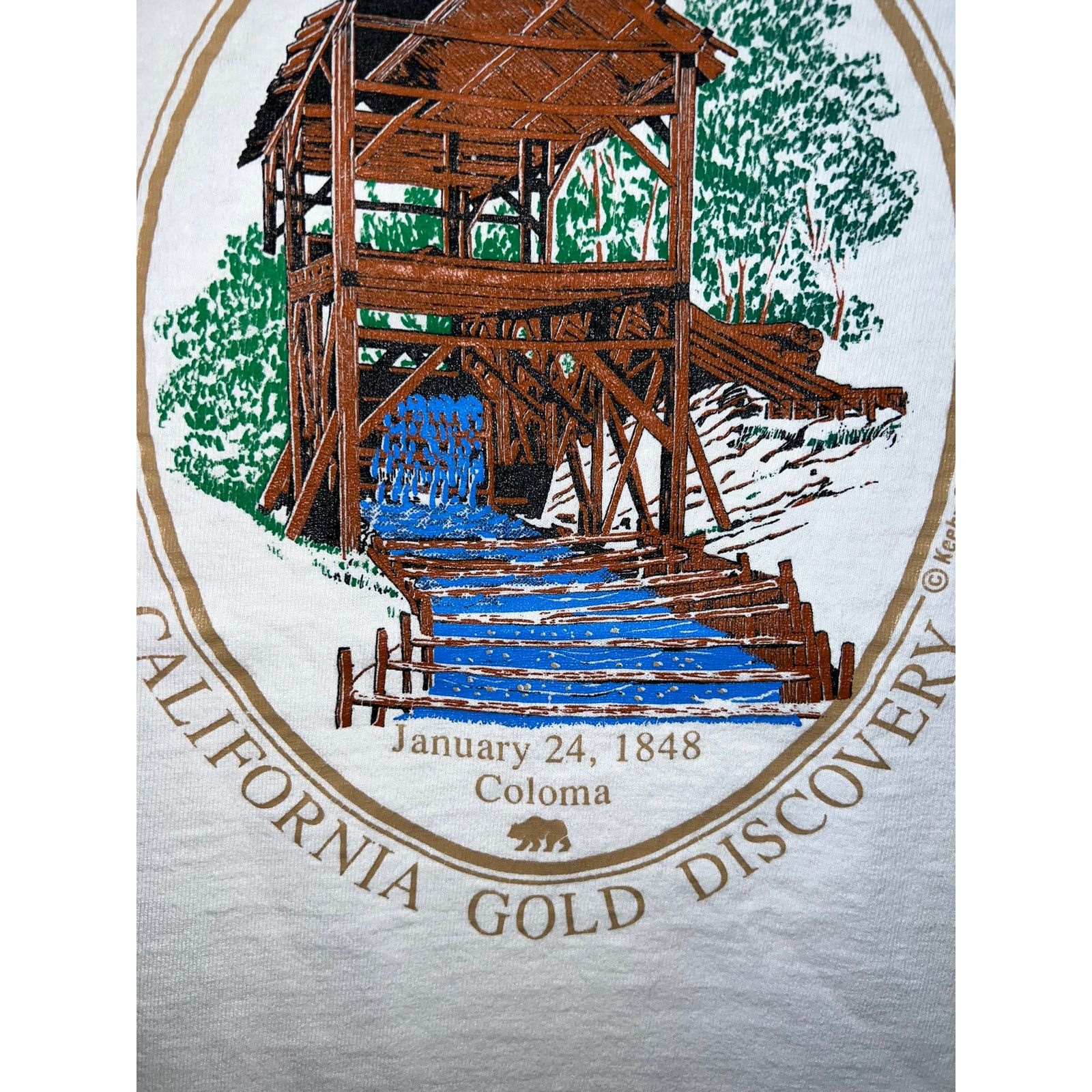 Vintage Vintage Sutters Mill Shirt California Gold White Tee 90s L Size US L / EU 52-54 / 3 - 4 Thumbnail