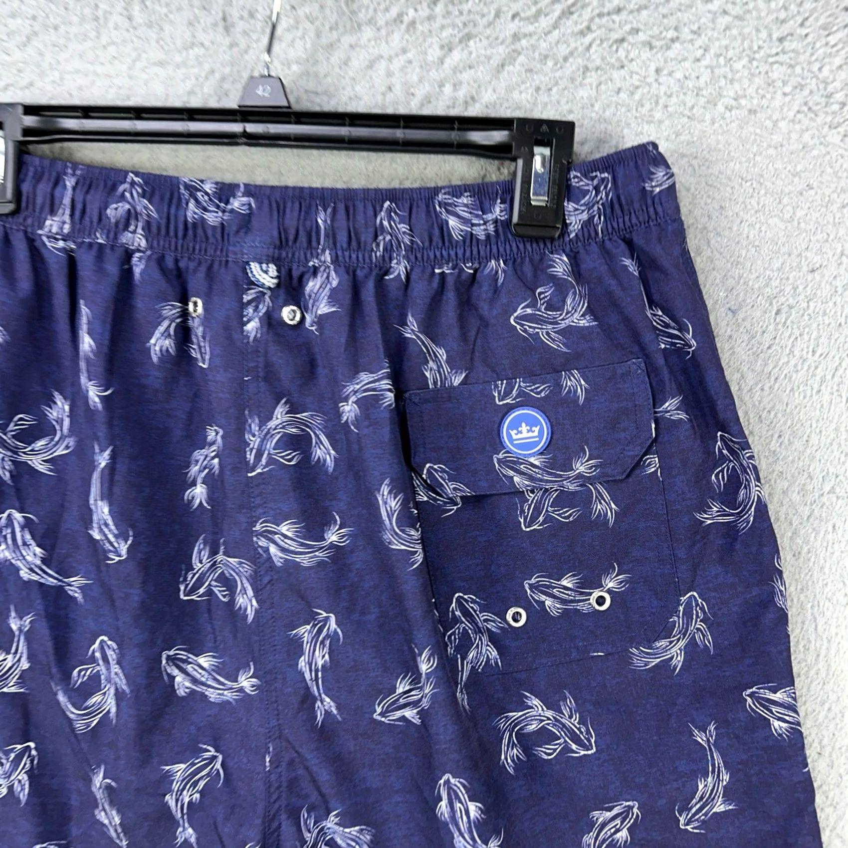 Peter Millar Peter Millar Seaside Swim Trunks Mens Large Blue Koi Fish Print Board Shorts Size US 33 - 5 Thumbnail