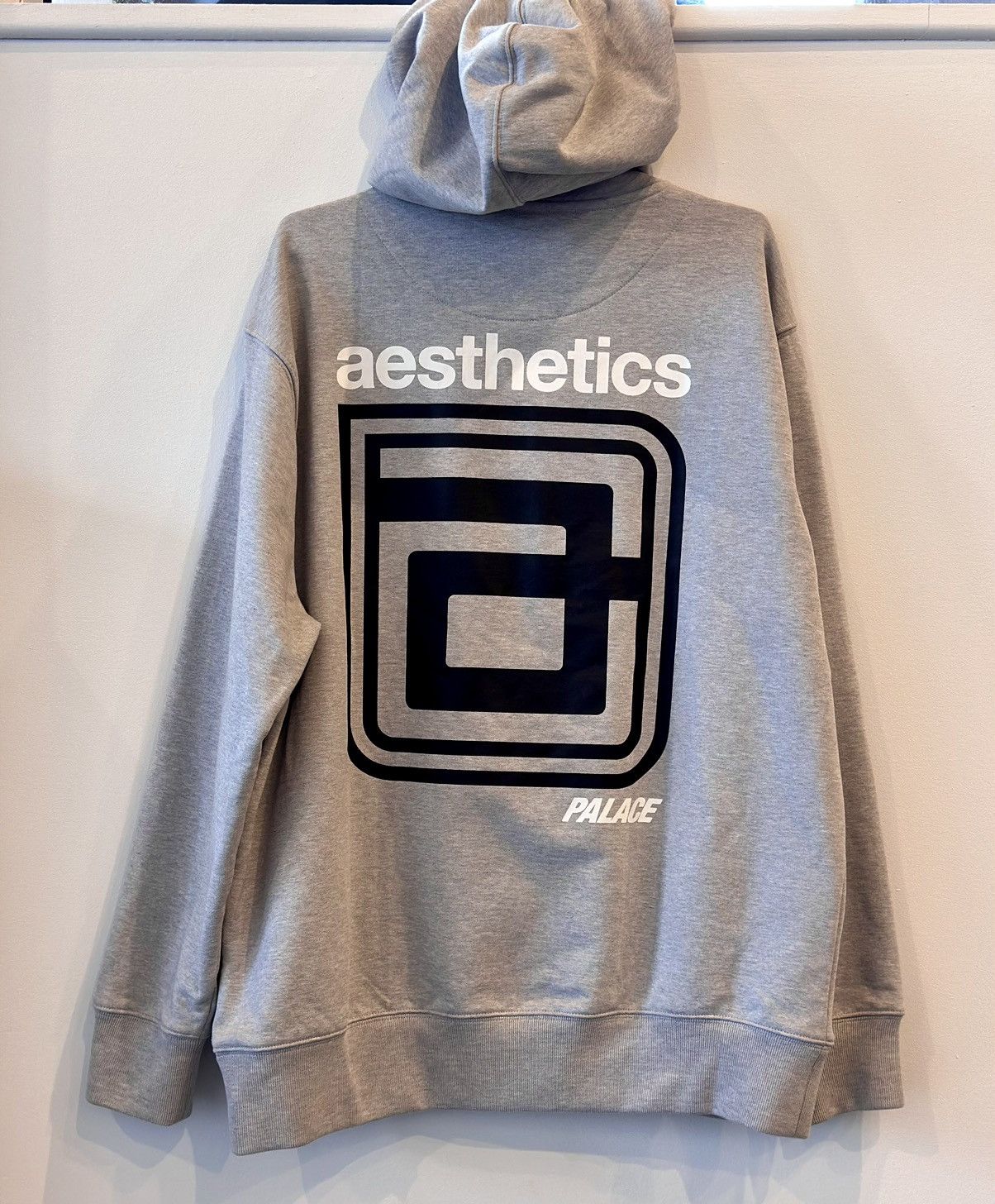 Image of Palace X Aesthetics Hoodie XL in Grey, Men's