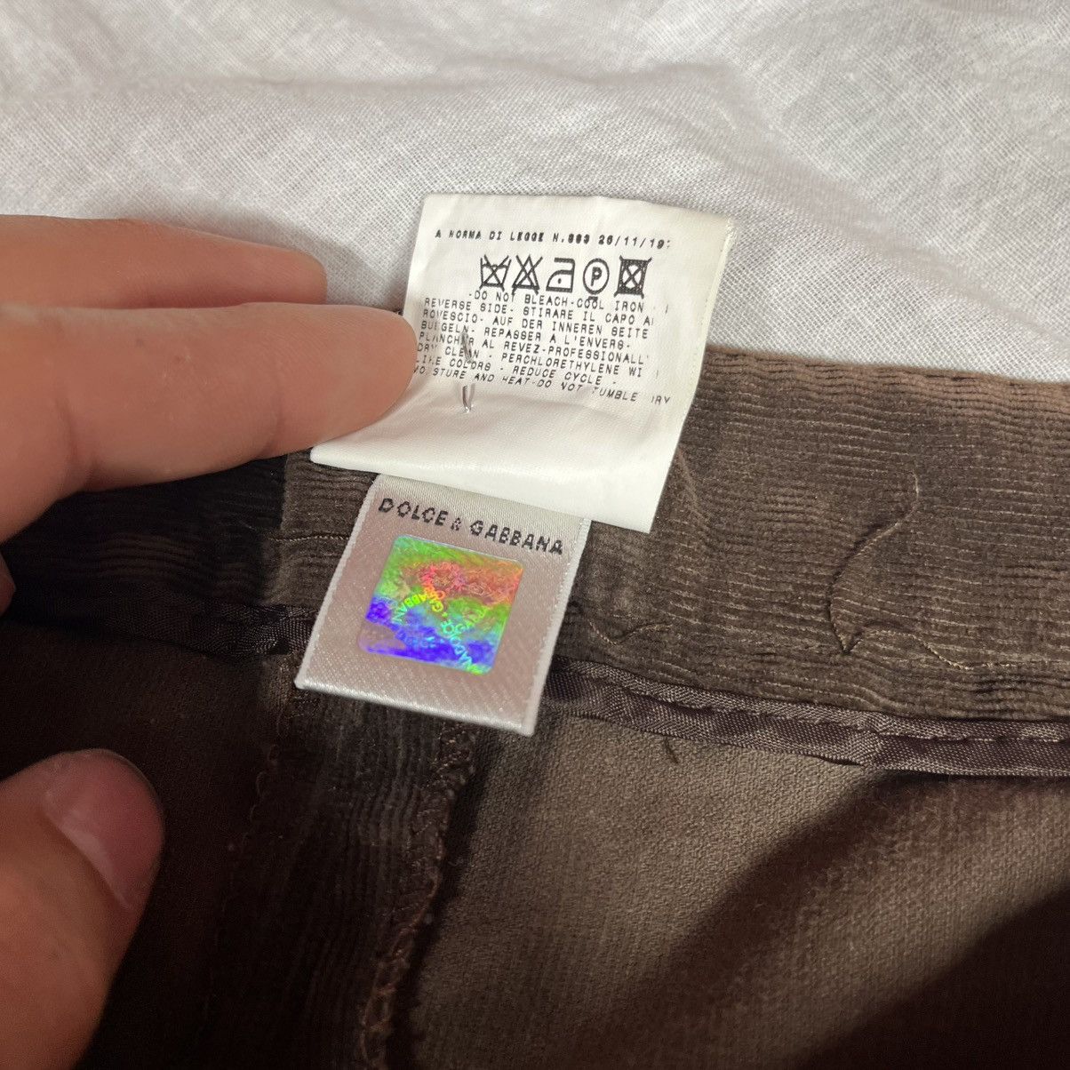 Dolce & Gabbana Vintage DOLCE & GABBANA D&G F/W 2002 Brown Corduroy Pants Size 32" / US 10 / IT 46 - 13 Thumbnail
