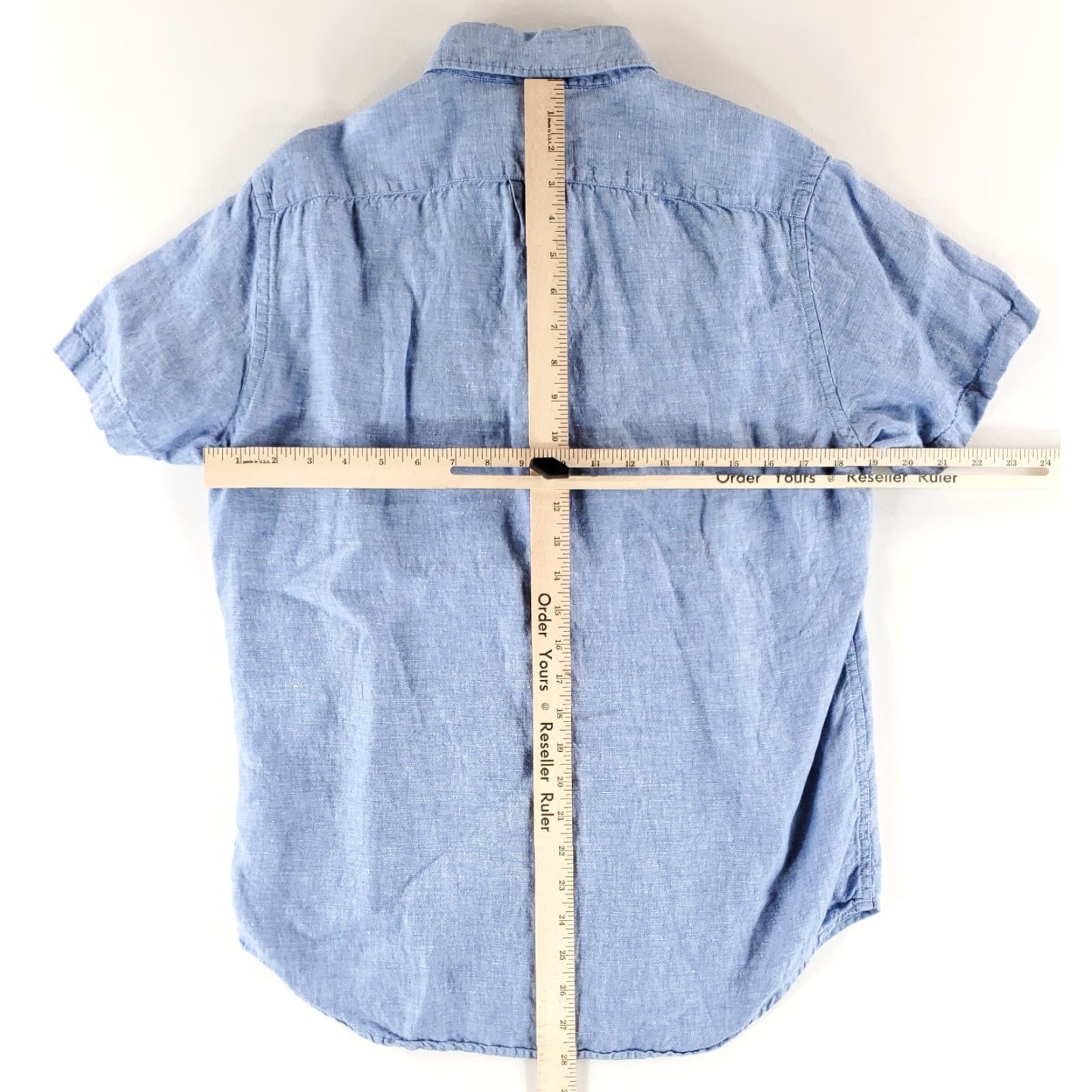 J.Crew J.CREW Shirt Short Sleeve Mens S Blue 100% Irish Linen Baird McNutt Button Down Holiday? Size US S / EU 44-46 / 1 - 6 Thumbnail
