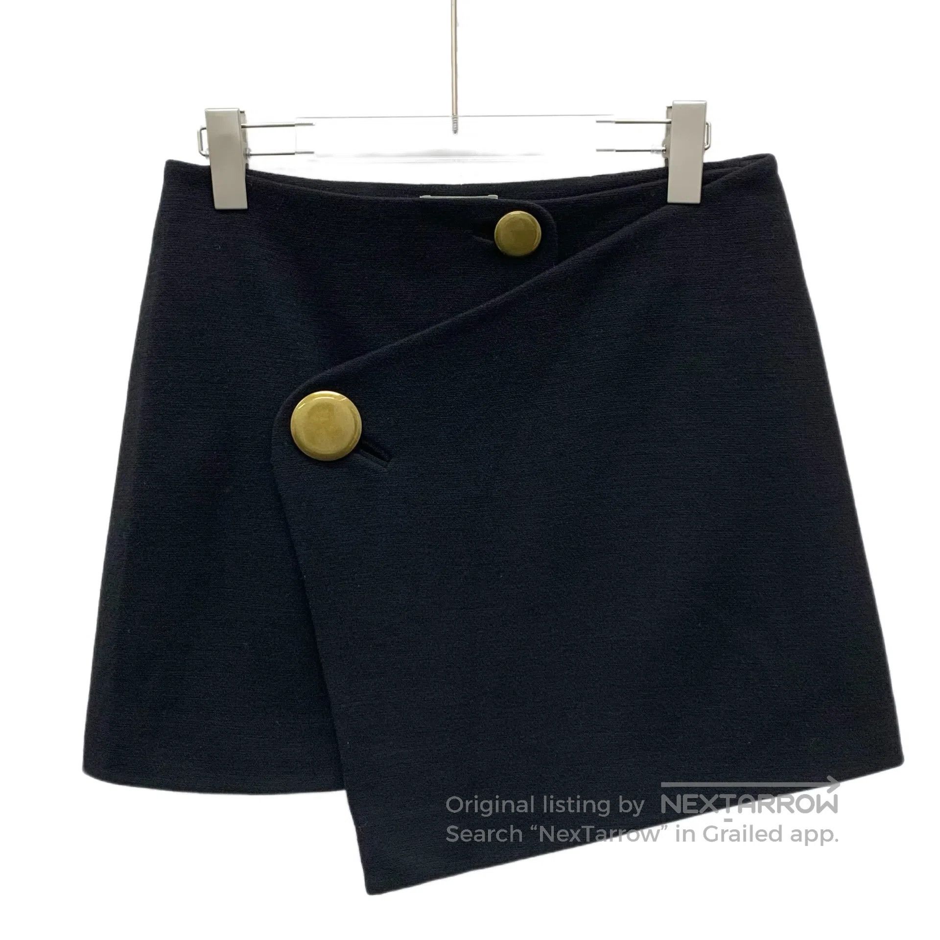 Balenciaga Balenciaga Black Asymmetrical Wool Casual Skirt| Size 37" - 1 Thumbnail