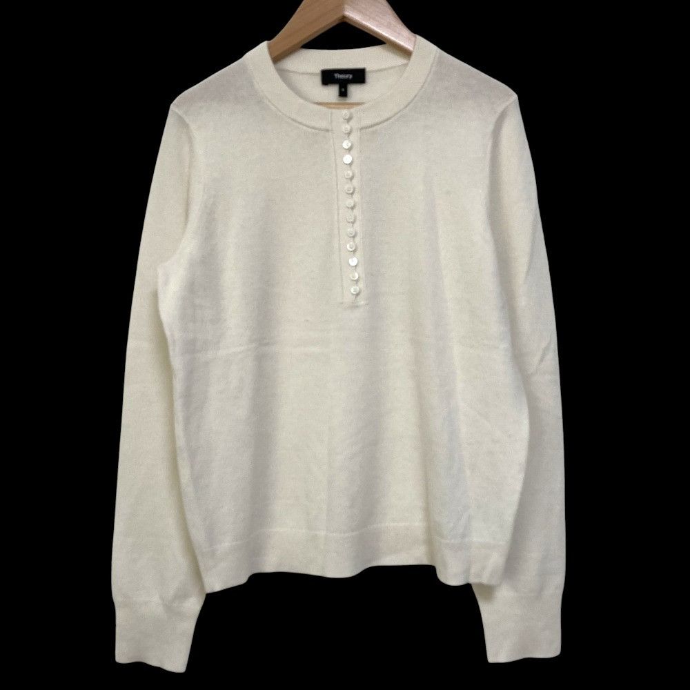 Theory Theory Theory CASHMERE BTN PLKT HENLEY Cashmere Knitwear Textile Tops DUTY FREE for USA Size ONE SIZE - 1 Thumbnail