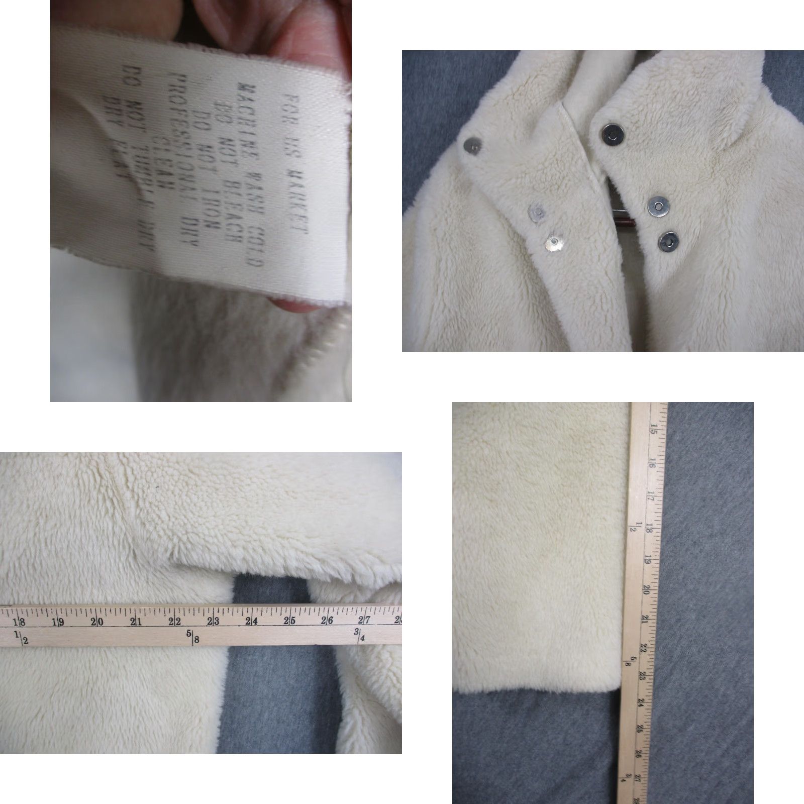 Vintage Cote Femme Coat Womens L White Hooded Faux Fur Long Teddy Full Length Warm Size L / US 10 / IT 46 - 8 Thumbnail