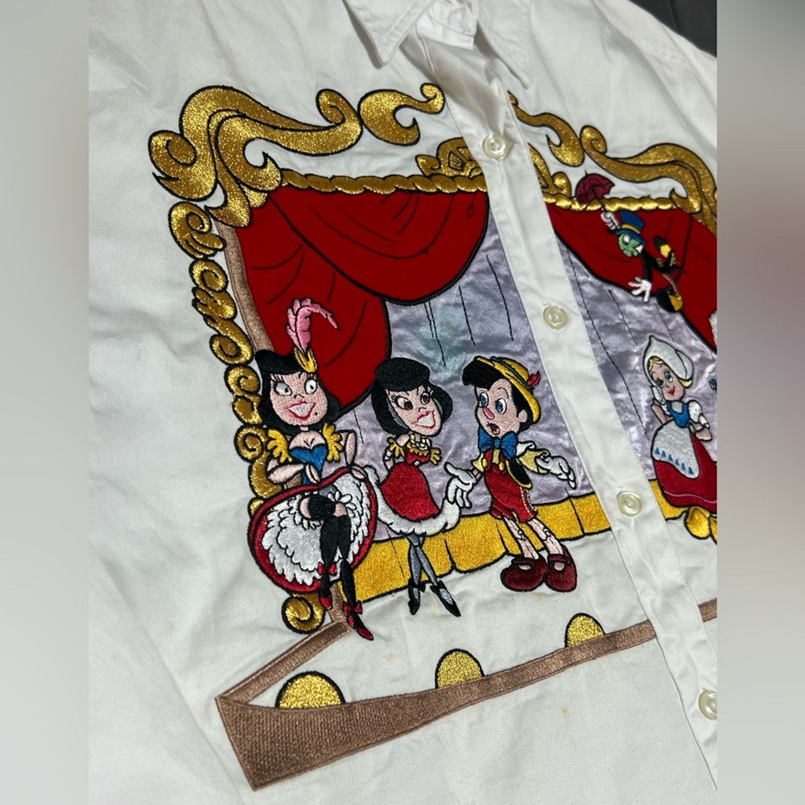 Disney Disney Pinocchio Vintage Embroidered Button Up Shirt RARE Size US XL / EU 56 / 4 - 3 Thumbnail