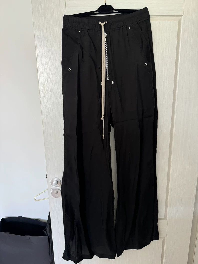 Black Silk Long Pants by Rick Owens