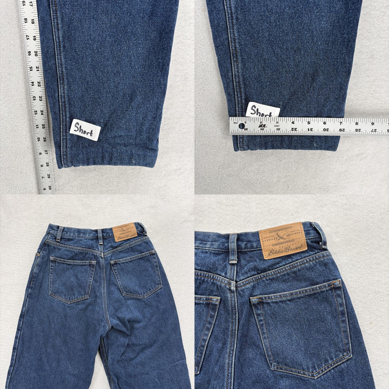 Eddie Bauer VINTAGE Eddie Bauer Jeans Womens 8 Short Blue High Rise Tapered Flannel Lined Denim 100% Cotton Relaxed Pockets Zip Fly Size 30" / US 8 / IT 44 - 8 Thumbnail