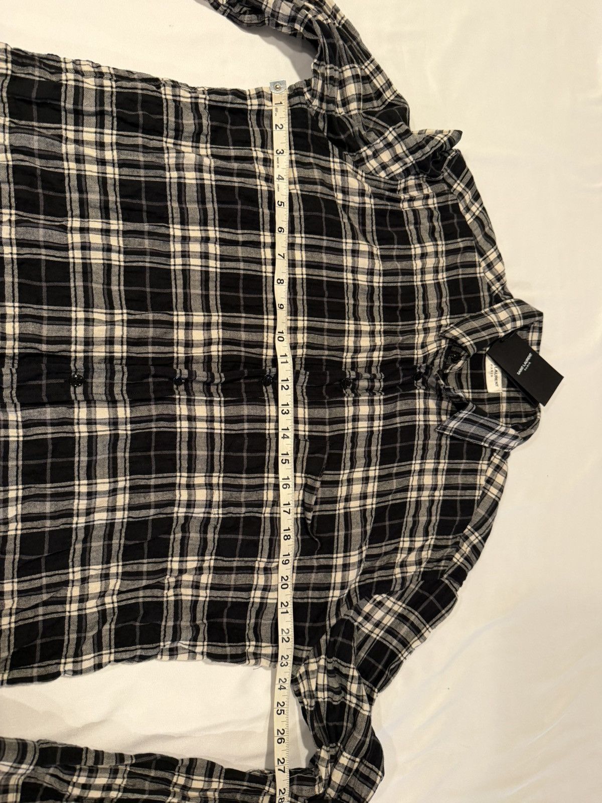 Saint Laurent Paris Saint laurent hedi slimane raw edge shirt. 42/16.5. $890 Size US L / EU 52-54 / 3 - 4 Thumbnail
