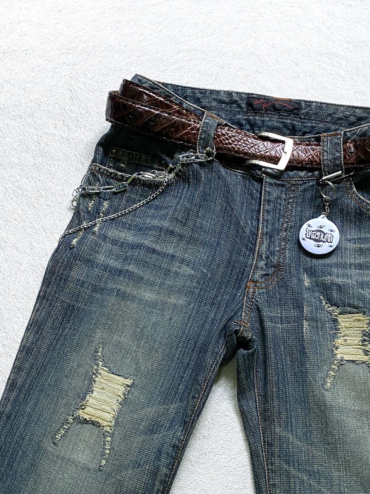 Japanese Brand SICK💰 A.R.C Flared Distresssed Jeans Size US 29 - 5 Thumbnail