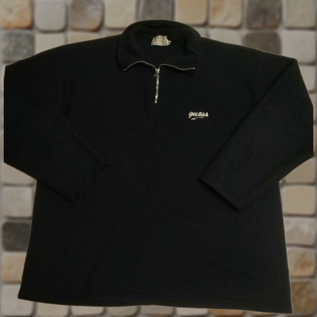Guess Vintage Guess Quilted Fleece Georges Marciano USA Made Navy Blue Unisex Adults Sweater Size US XXL / EU 58 / 5 - 1 Thumbnail