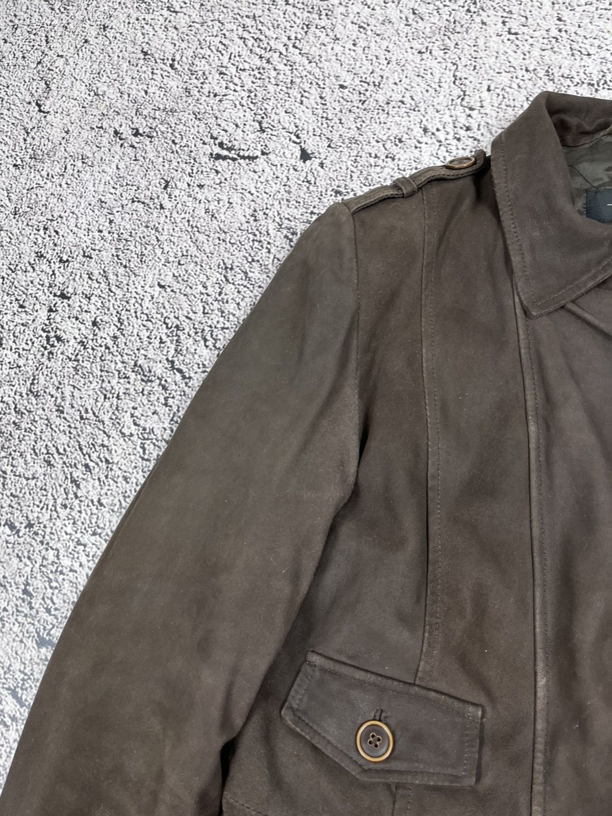 Max Mara Weekend Max Mara Suede Military Jacket Dark Brown Leather L Size L / US 10 / IT 46 - 7 Thumbnail